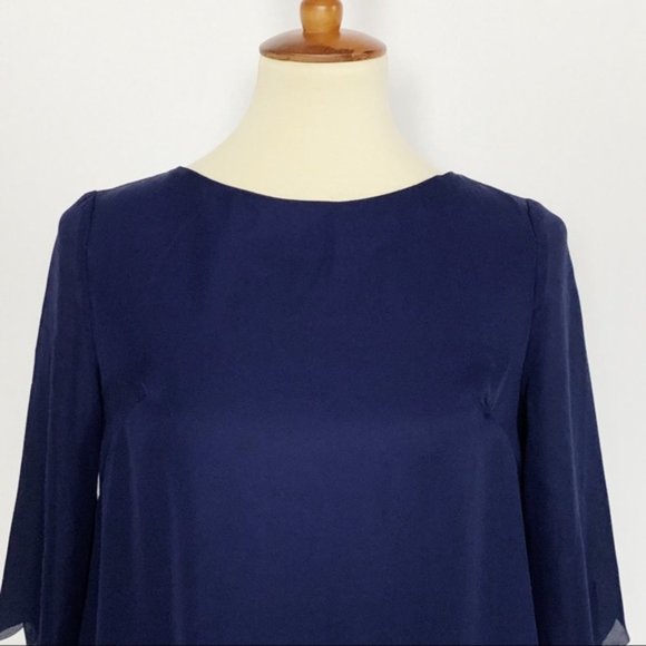 Tobi Navy Blue Mini Scalloped Edge Shift Dress - Picture 6 of 8